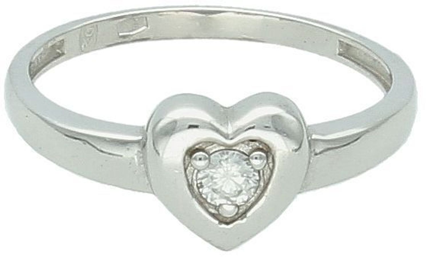 Pierścionek złoty DIAMENT białe złoto, jeden diament, serce. Pierścionki zaręczynowe. Piękny pierścionek ozdobiony trzema brylantami. Klasyka w najlepszym wydaniu.1.jpg