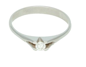 Pierścionek złoty DIAMENT białe złoto, diament, klasyczny W-530. Złoto i brylanty to wyjątkowe połączenie, które kobiety wprost uwielbiają. Pierścionek ofiarowany ukochanej kobiecie stanie 2.jpg