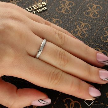 Pierścionek białe złoto  obrączka wysadzana Diamentami  585 W-563 (1).jpg