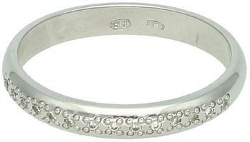 Złota obrączka DIAMENT białe złoto 'obrączka wysadzana Diamentami' 585 W-563. Złote pierścionki z brylantami. Biżuteria wykonana z białego 14 karatowego złota w formie obrączki wysadzanej 14 1.jpg