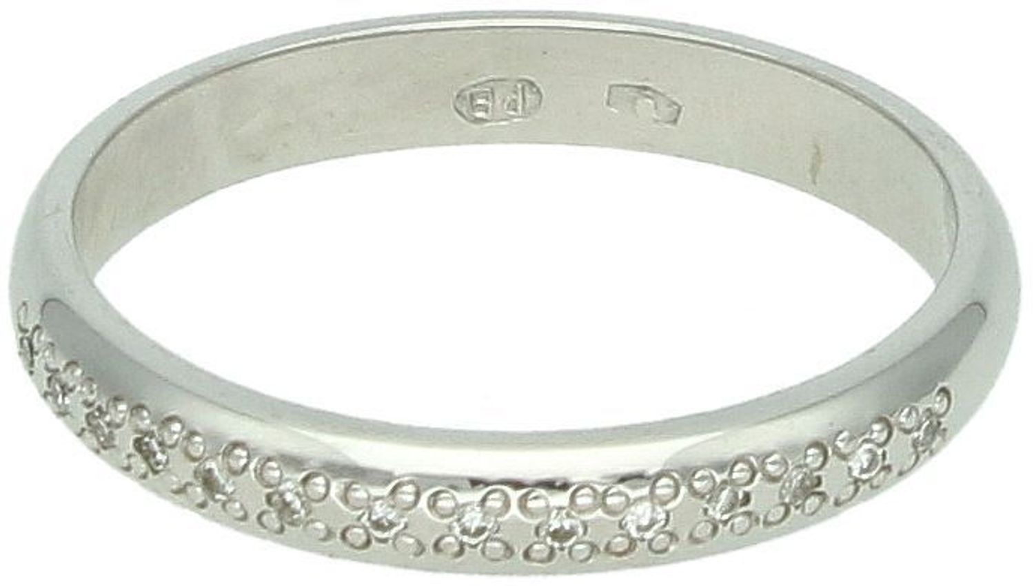 Złota obrączka DIAMENT białe złoto 'obrączka wysadzana Diamentami' 585 W-563. Złote pierścionki z brylantami. Biżuteria wykonana z białego 14 karatowego złota w formie obrączki wysadzanej 14 1.jpg