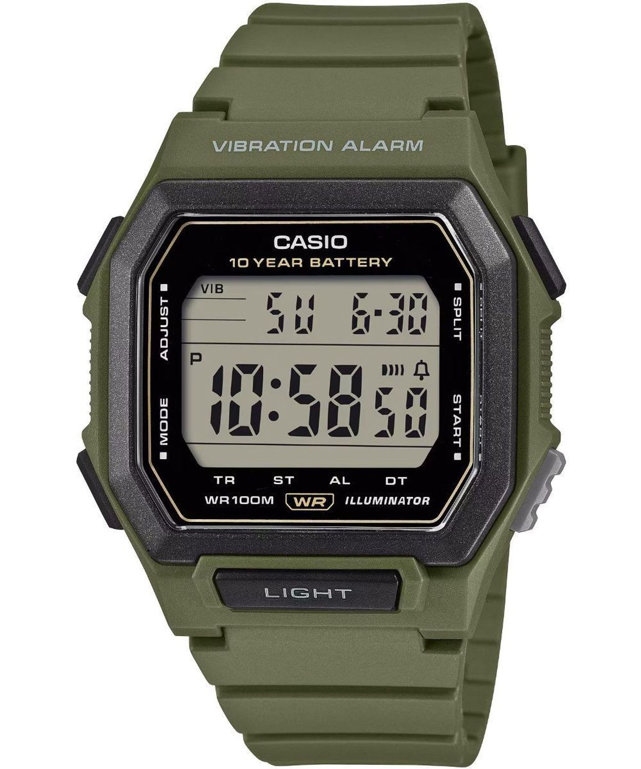 Zegarek Casio W-738H-3AVEF męski zegarek cyfrowy Digital z baterią 10 lat green...jpg