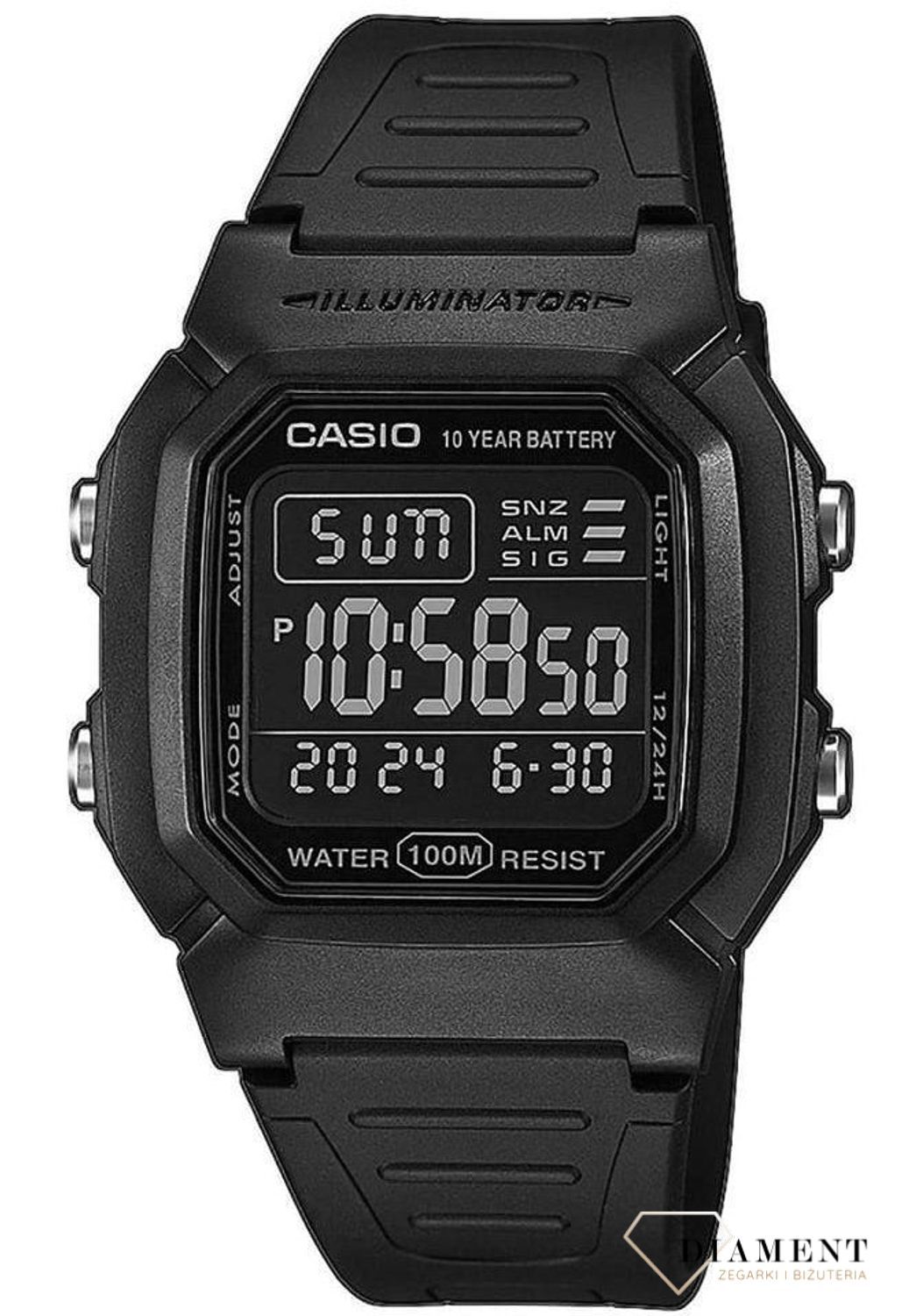 Zegarek męski Casio na czarnym pasku W-800H-1BVEF. ⌚cdvds.jpg