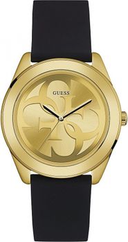 Zegarek damski GUESS G Twist W0911L3 ⇒ Kupuj w autoryzowanym sklepie. Damski zegarek Guess G Twist W0911L3 to nowoczesny model z paskiem w czarnym kolorze i złotą tarczą, w eleganckim stylu z dużym logo Guess..jpg