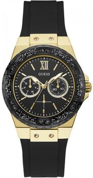 Zegarek Guess Limelight W1053L7 ⇒ Kupuj w autoryzowanym sklepie. Damski zegarek Guess Limelight  W1053L7 to nowoczesny model z paskiem w czarnym kolorze i złotą tarczą, w sportowo-eleganckim stylu z błyszczącymi kryszt.jpg
