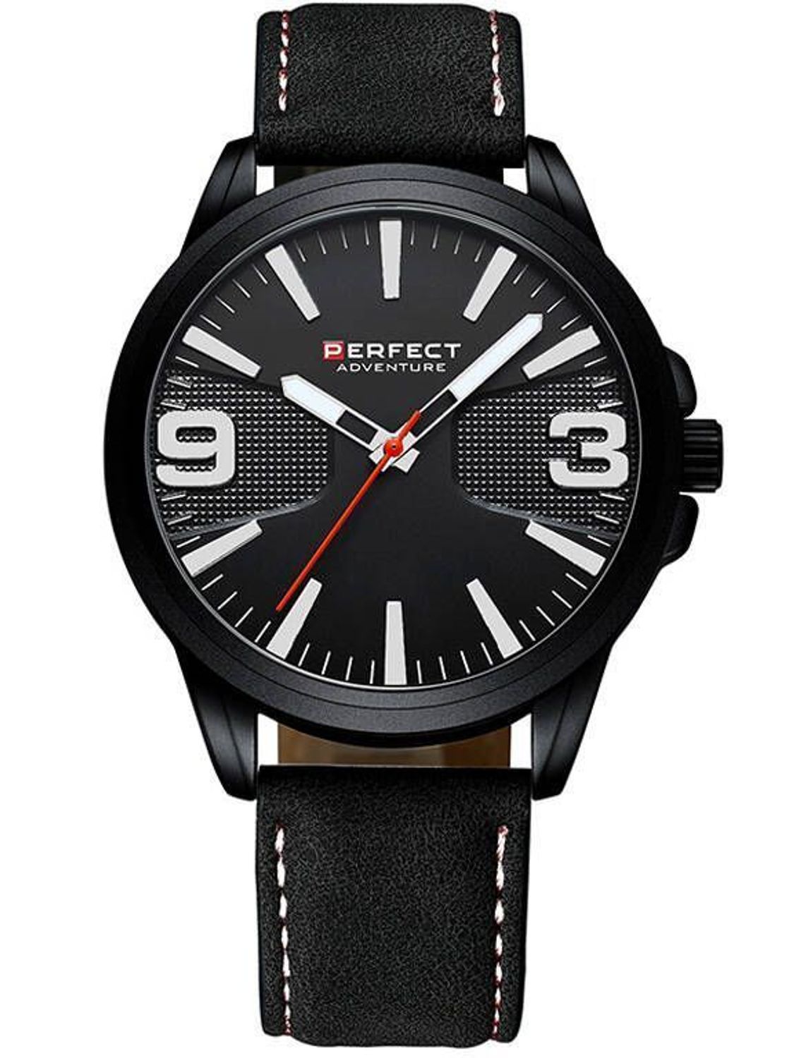 Męski zegarek Perfect na pasku W114-06 czarny pasek z przeszyciami (2).jpg