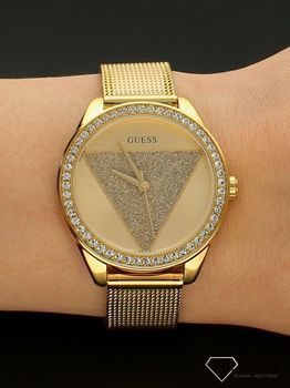 Zegarek damski Guess Ladies W1142L2. Zegarek damki złoty na bransolecie Guess Ladies W1142L2. ⌚ Zegarki Guess  z cyrkoniami. Zegarek Guess w złotym kolorze. Zegarek Guess modowy. Zegarek Guess na bransolecie idea.jpg