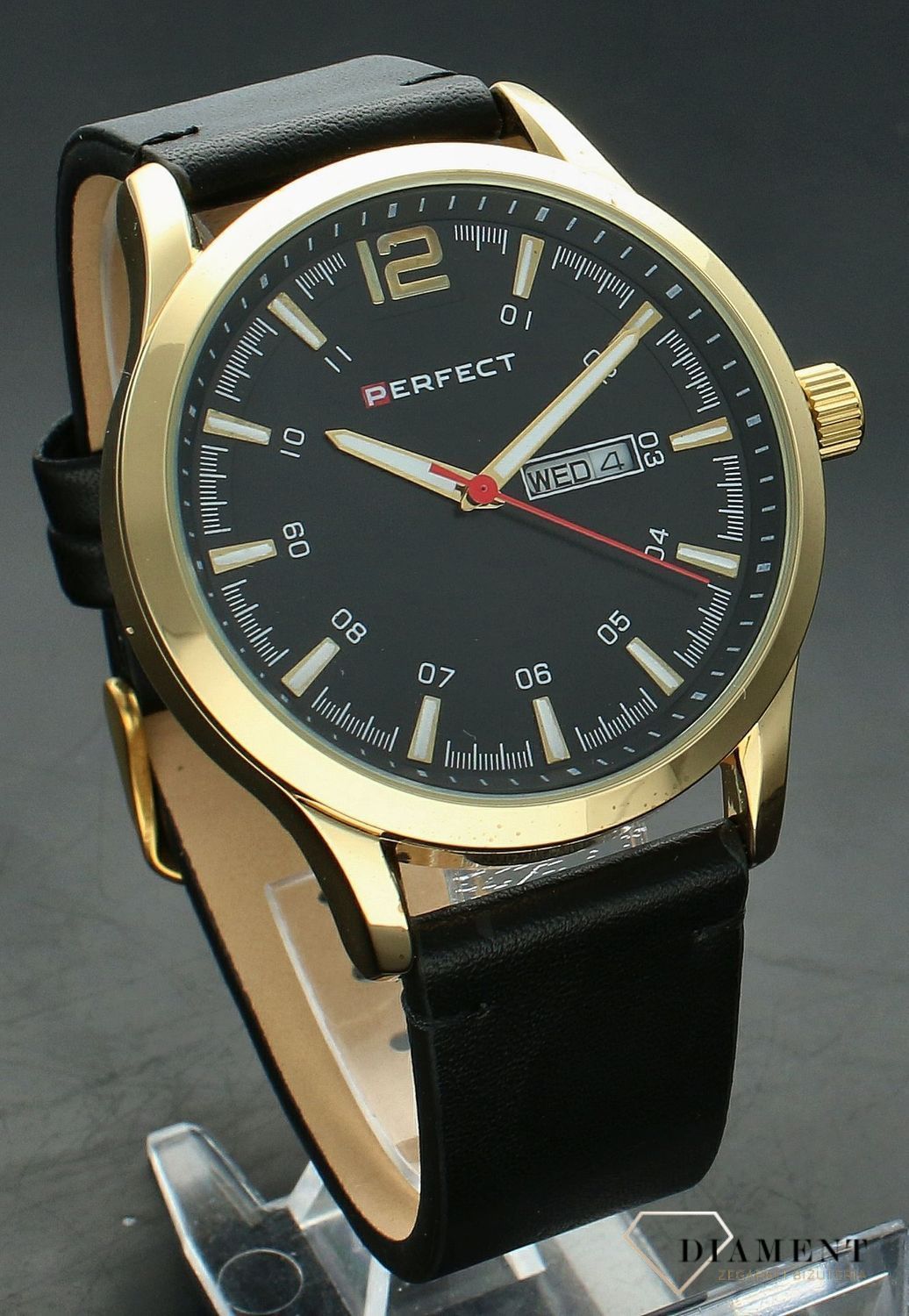 Męski zegarek Perfect na pasku W115B-05 złota koperta (3).jpg