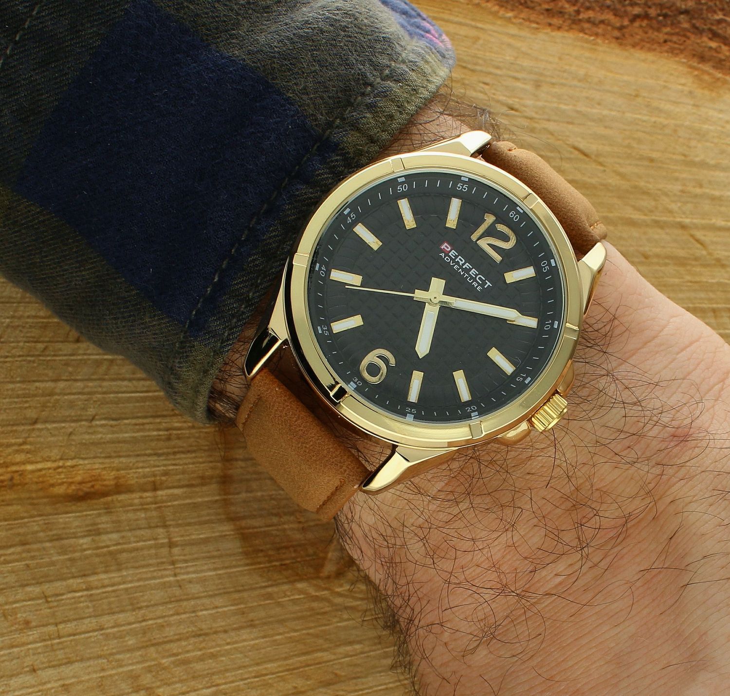 Męski zegarek Perfect na pasku W118-05 brązowy pasek  (2).jpg