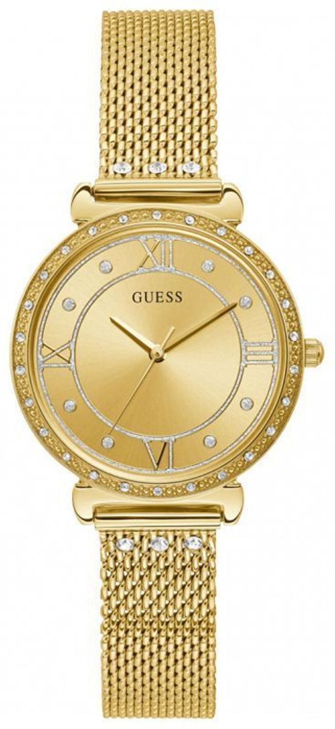 Zegarek damski Guess Jewel W1289L2 ⇒ Kupuj w autoryzowanym sklepie. Zegarek damski Guess Jewel W1289L2 to nowoczesny model z bransoletą w złotym kolorze i złotą tarczą z błyszczącymi kryształkami. Zapraszamy do.jpg