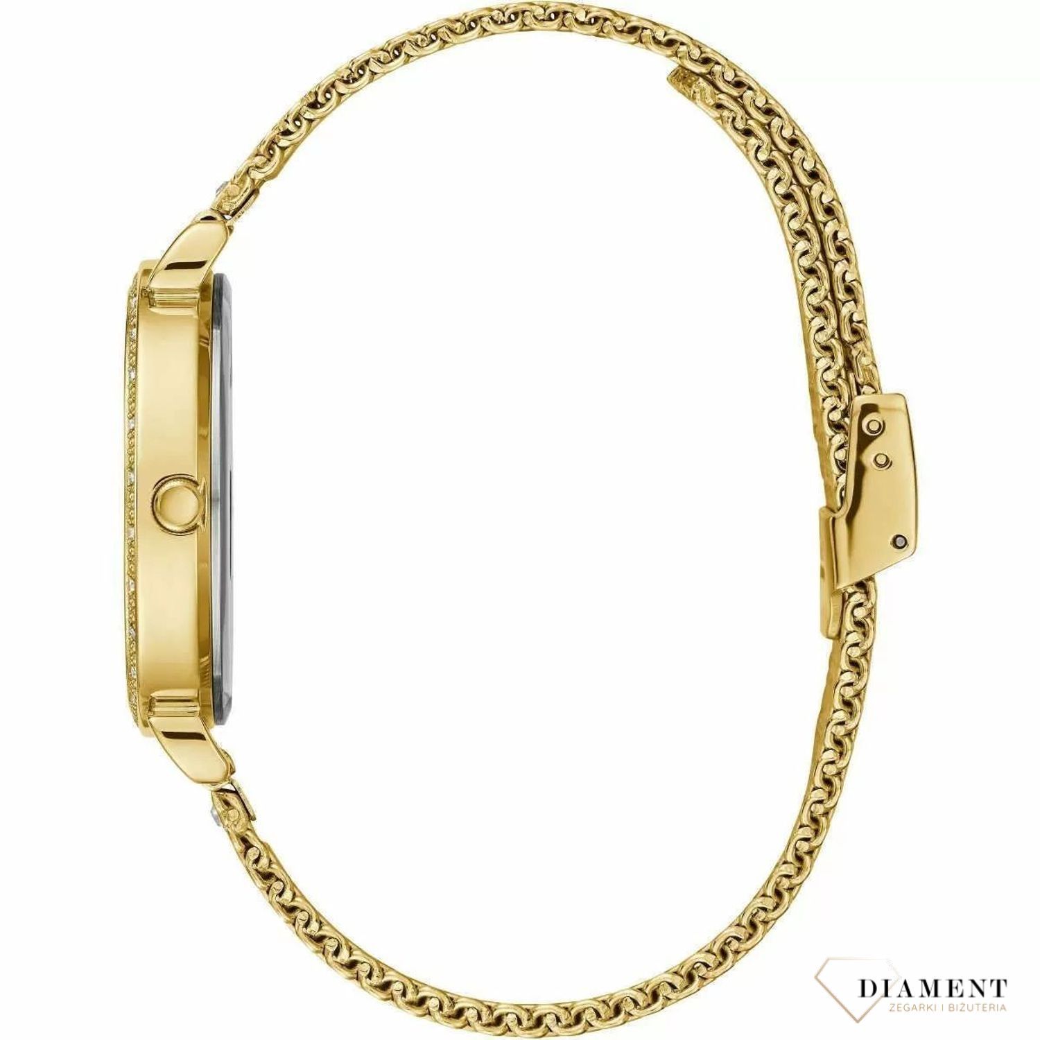 Zegarek damski Guess Jewel W1289L2 ⇒ Kupuj w autoryzowanym sklepie. Zegarek damski Guess Jewel W1289L2 to nowoczesny model z bransoletą w złotym kolorze i złotą tarczą z błyszczącymi kryształkami. Zapraszamy do.jpg