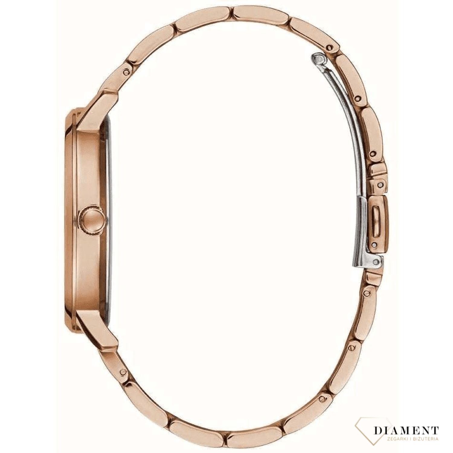 Zegarek damski w różowym złocie na bransolecie W1313L3 Guess z prawdziwym diamentem na godzinie 12. Złoty zegarek wykonany ze stali wysokiej jakości. ⌚ Zegarki Guess ✓ Zapraszamy do sklepu www.zegarki-diament.p.jpg