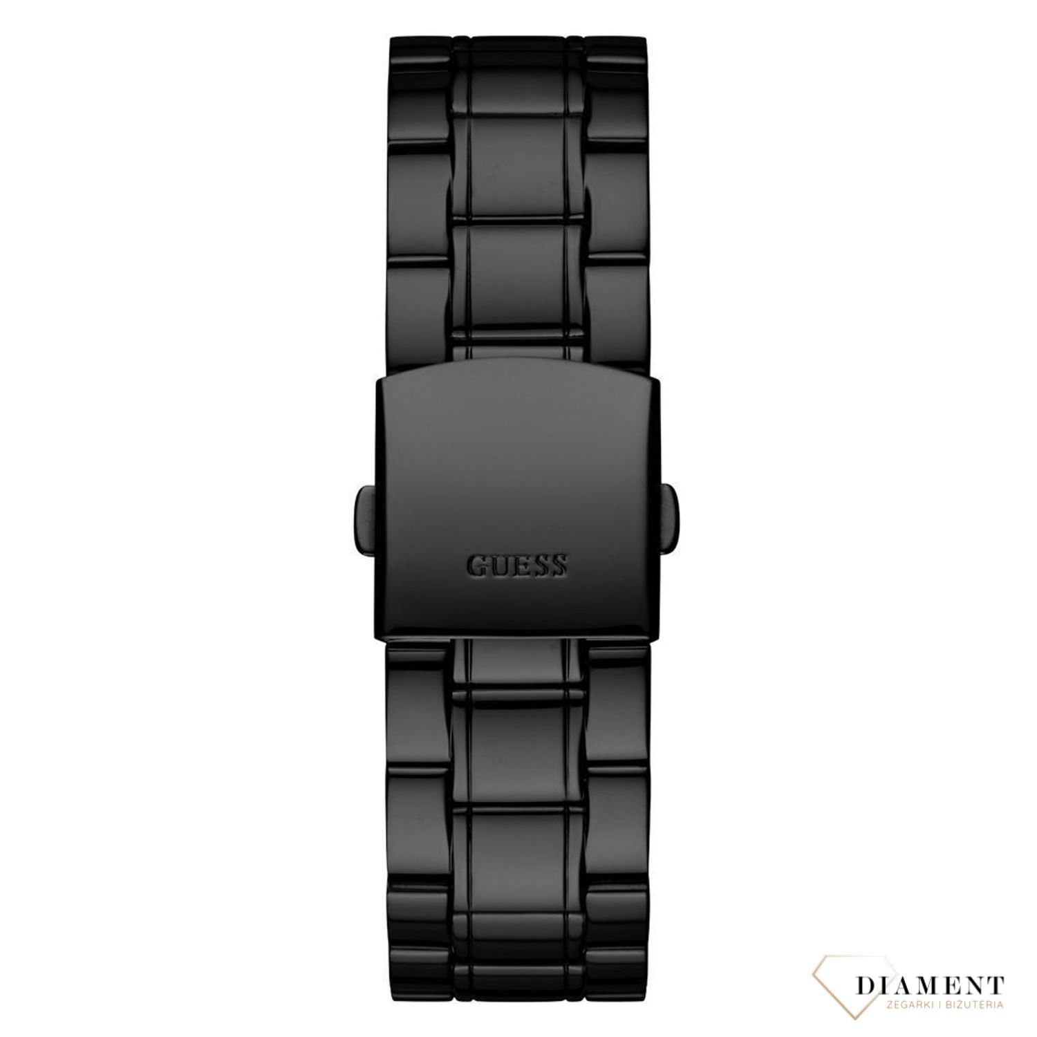 Zegarek męski czarny na bransolecie W1315G3 Guess z prawdziwym diamentem na godzinie 12. Złoty zegarek wykonany ze stali wysokiej jakości. ⌚ Zegarki Guess ✓ Zapraszamy do sklepu www.zegarki-diament.pl.jpg