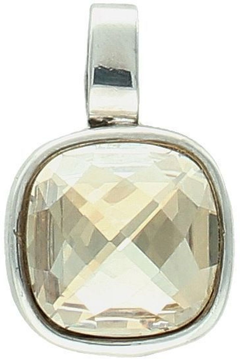 Zawieszka damska ze srebra próby 925 z kwadratowym kryształem Swarovski® w złotym odcieniu. Model WC7GS, waga 3,74 g, wymiary 2,2 x 1,4 cm. Elegancka i efektowna ozdoba.1.jpg