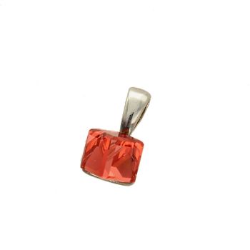 Srebrna zawieszka czerwona Spark Swarovski Cube Small WJ48416PA.jpg
