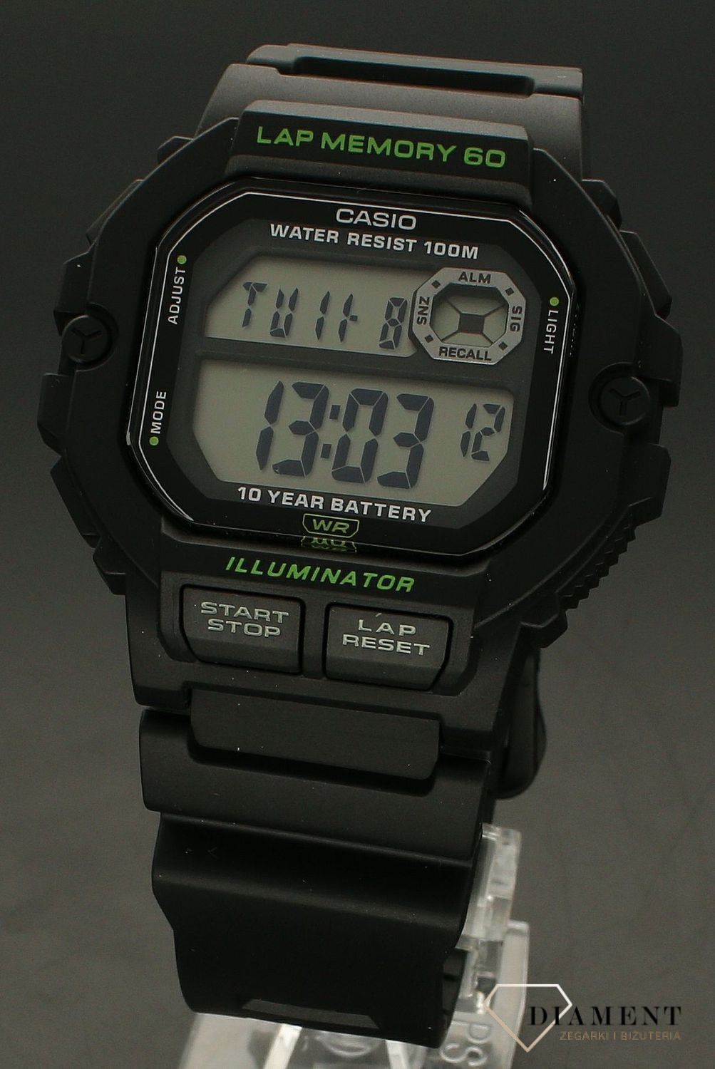 Zegarek męski Casio Digital WS-1400H-1AVEF. Męski zegarek sportowy. Zegarek sportowy czarny Casio Męski zegarek Casio. Zegarek z wyświetlaczem. Zegarek sportowy Casio idealny na prezent dla mężczyzny..jpg