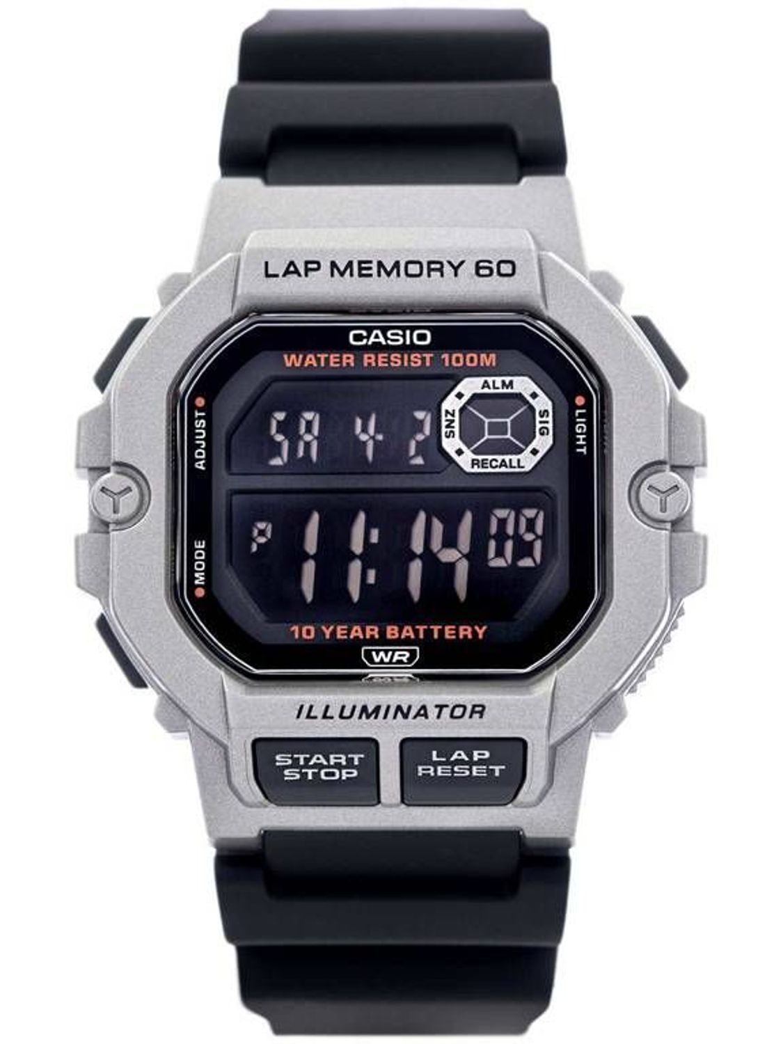 Casio WS-1400H-1BVEF Orologio Digitale Uomo, Sportivo, Resistente, Cronometro E Timer, Collezione Trendy