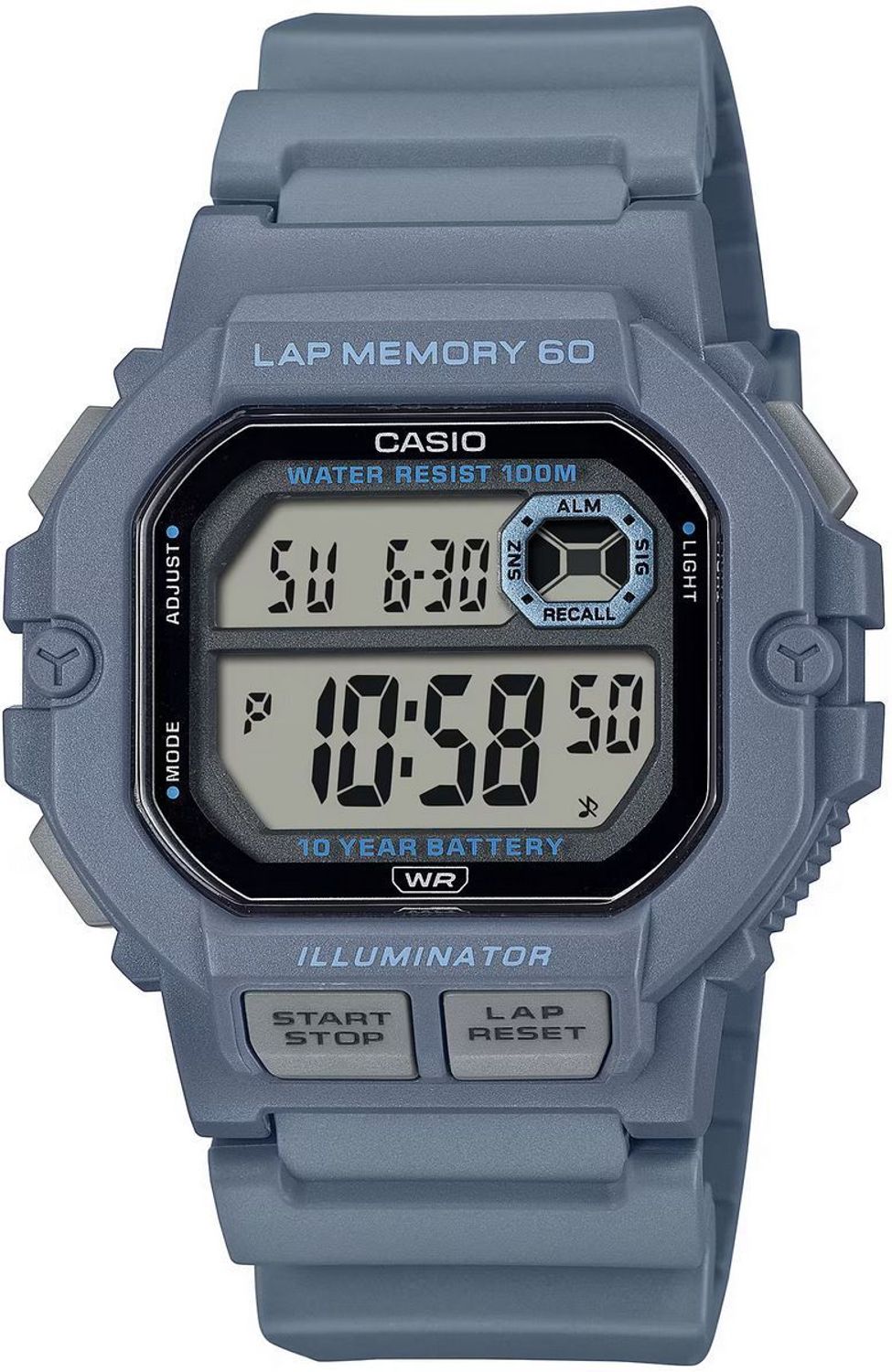 Casio WS-1400H-2AVEF – cyfrowy zegarek sportowy z 10-letnią baterią, stoperem 100h, 3 alarmami i timerem. Wodoszczelny 100M, odporny na wstrząsy, z funkcją mute i podświetleniem LED. Idealny do 1.jpg