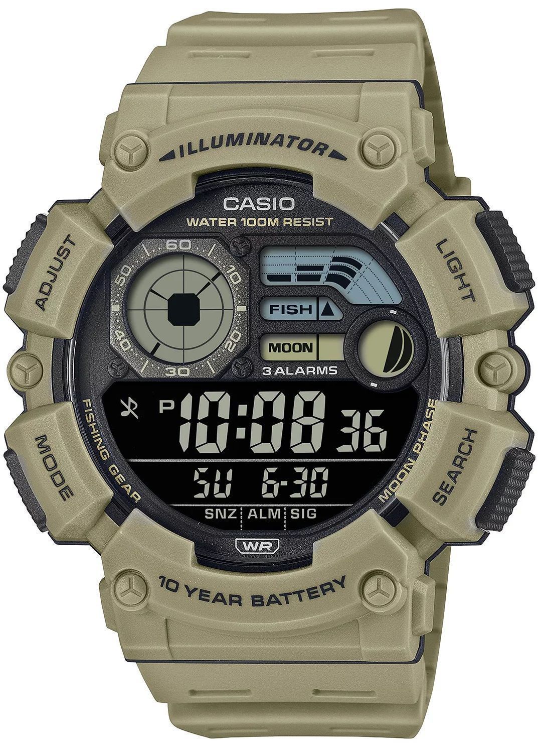 Zegarek męski Casio Digital Moonphase WS-1500H-5BVEF. Męski zegarek sportowy Zegarek męski z fazami księżyca. Zegarek męski Casio. Zegarek wodoodporny na prezent dla mężczyzny..jpg