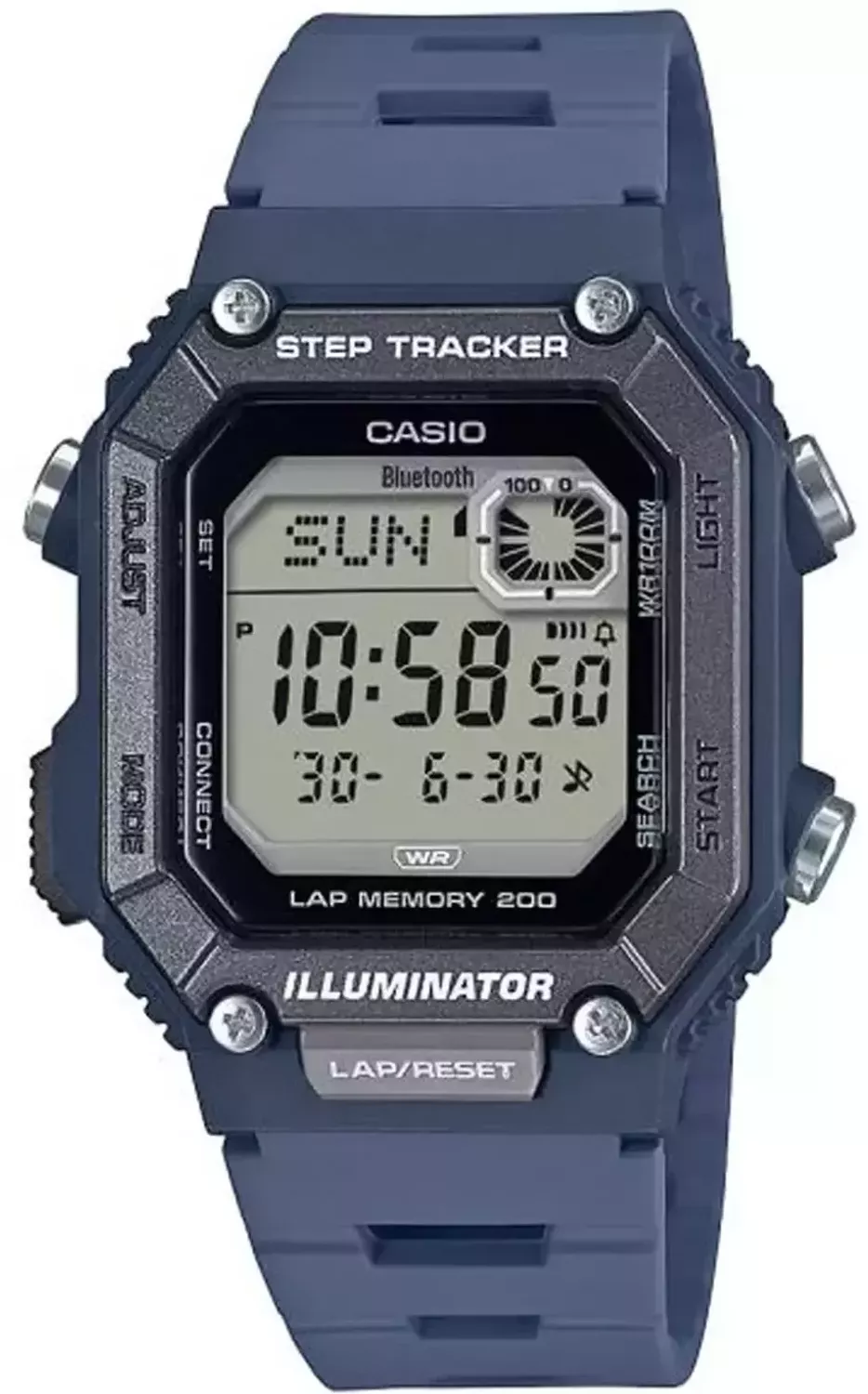 Casio Sport Steptracker Bluetooth WS-B1000-2AVEF wyposażony jest w kwarcowy mechanizm, zasilany za pomocą baterii. Posiada bardzo wysoką dokładność mierzenia czasu +- 10 sekund w przeciągu 30 dni.1.webp