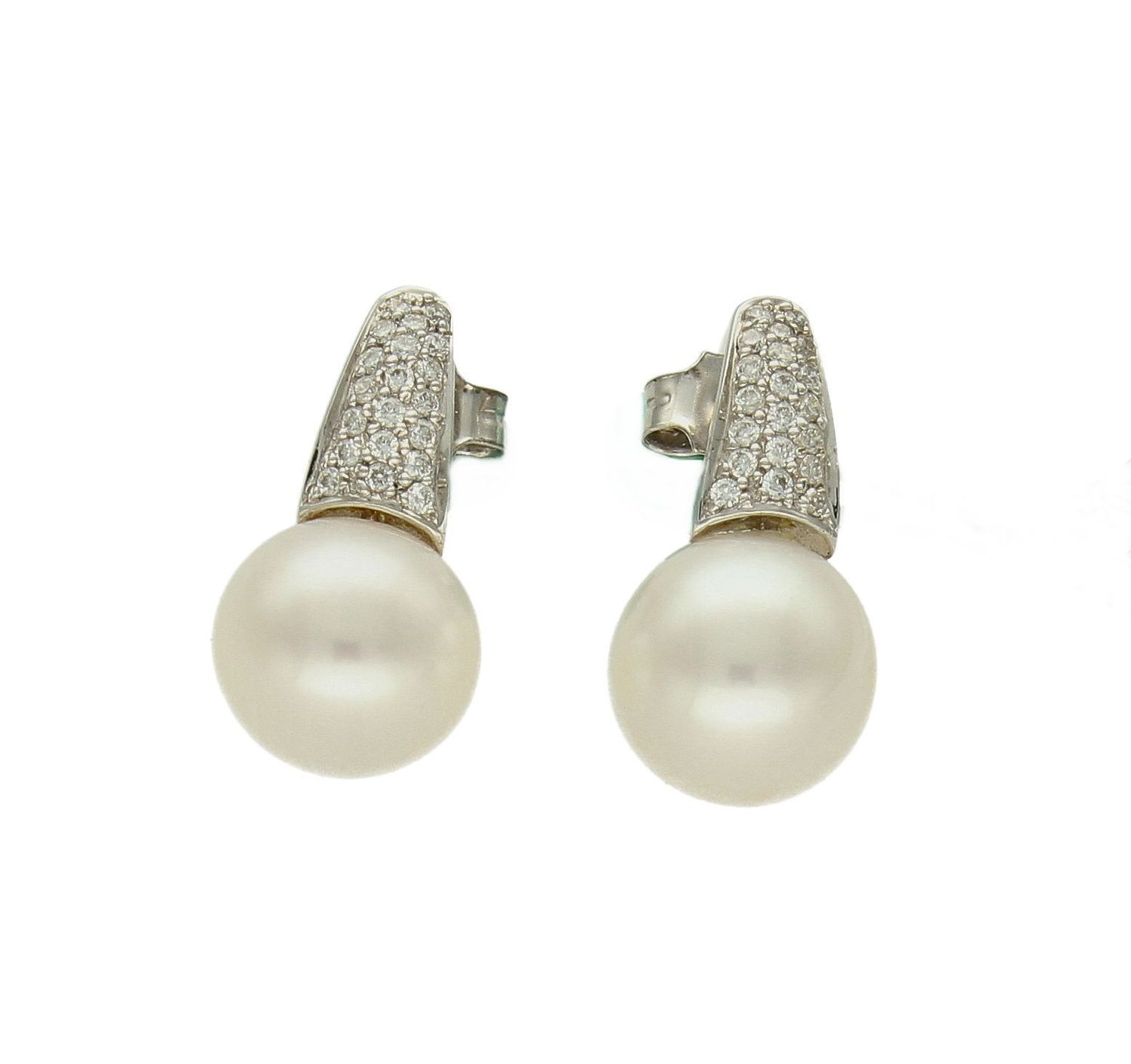 Złote kolczyki 585 białe złoto z Diamentami i perłą WŁ-35-02-007.jpg