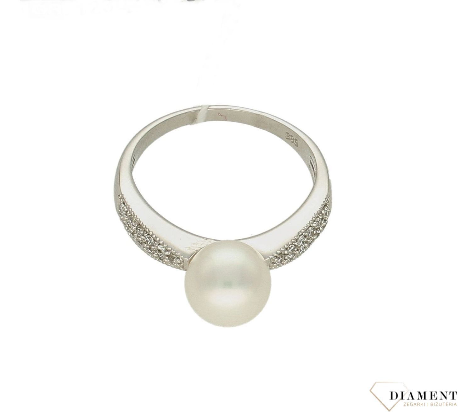 Złoty pierścionek białe złoto z perła i Diamentami WŁ-35-03-003.jpg