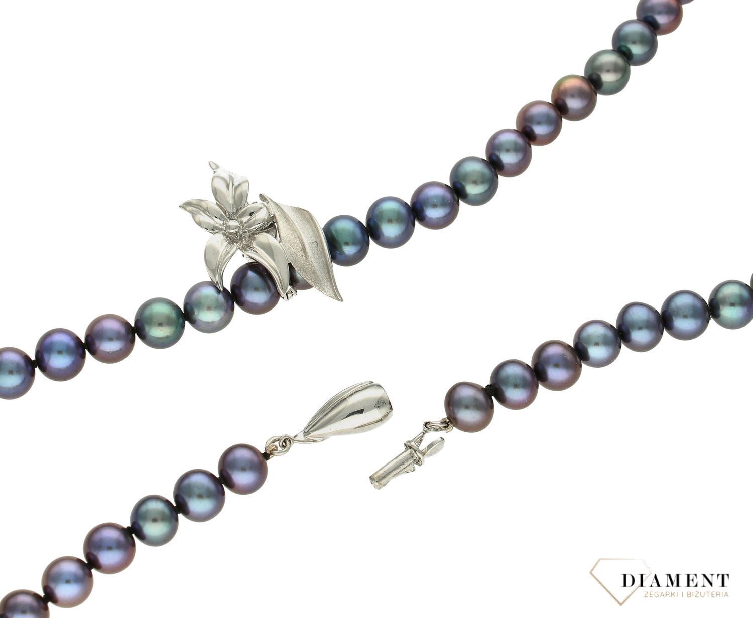 Naszyjnik damski z perłą słodkowodną fioletową WŁ-PS.06.7N08C.  Perła to jeden z najszlachetniejszych oraz najbardziej charakterystycznych klejnotów na ziemi.  Koraliki perłopławów są przetwarzane na masę perłową, z kolei nast.jpg