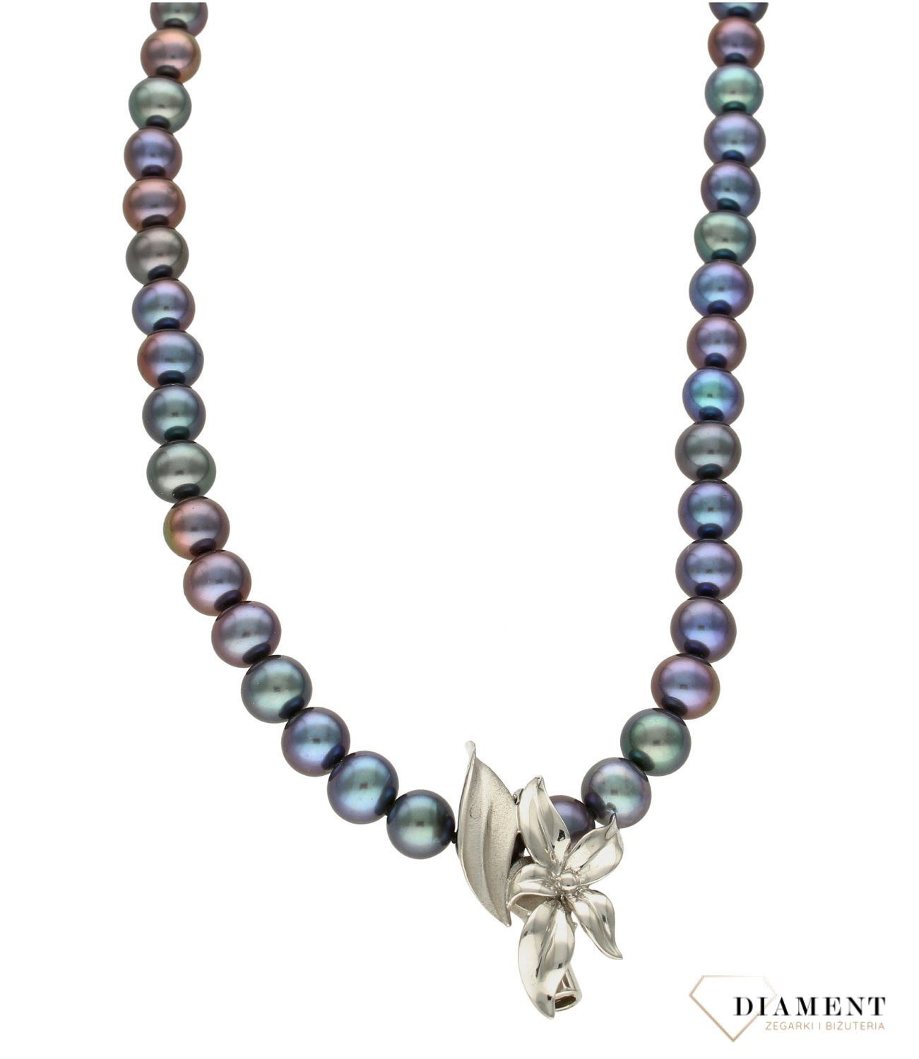 Naszyjnik damski z perłą słodkowodną fioletową WŁ-PS.06.7N08C.  Perła to jeden z najszlachetniejszych oraz najbardziej charakterystycznych klejnotów na ziemi.  Koraliki perłopławów są przetwarzane na masę perłową, z kolei nast.jpg