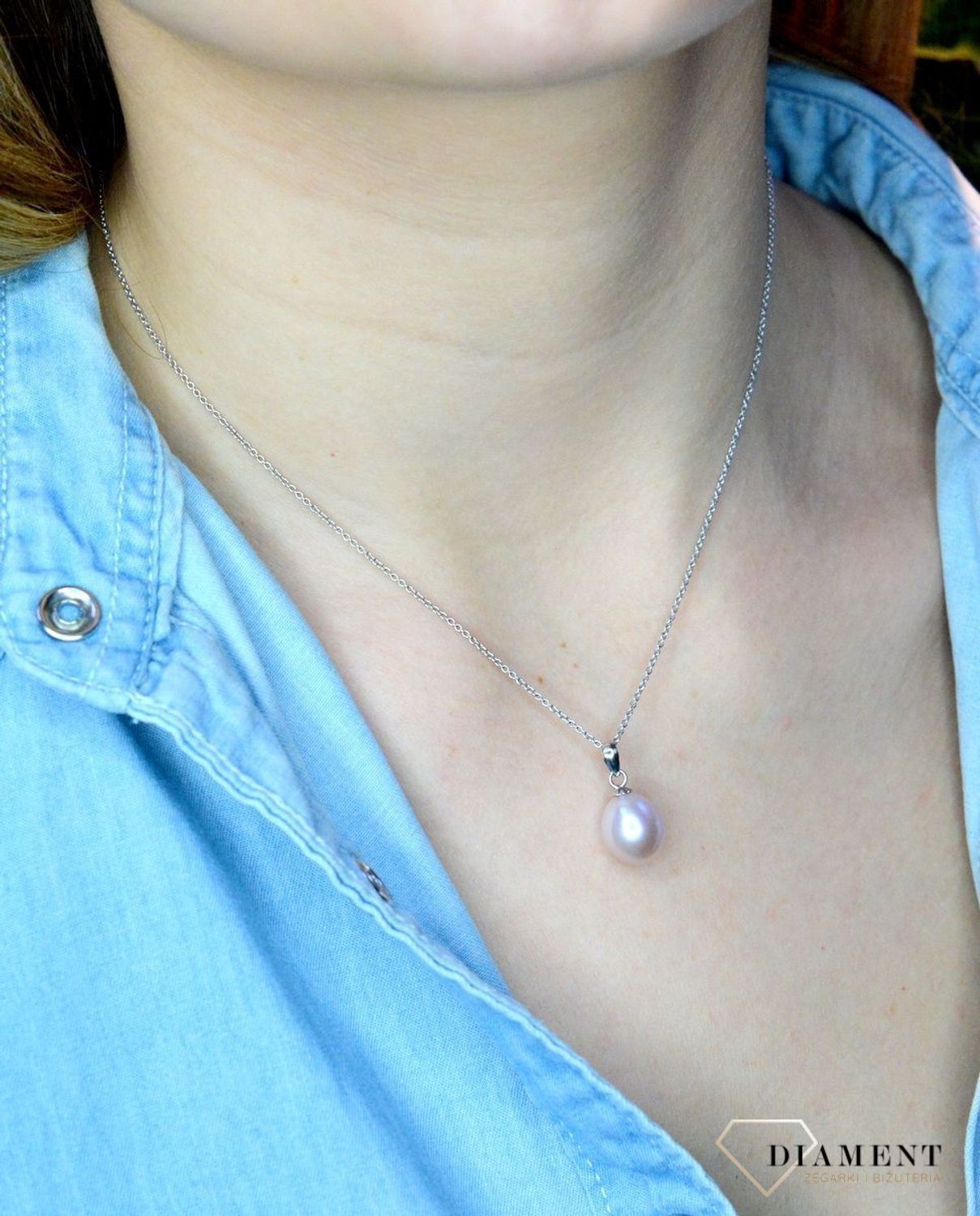 Srebrna zawieszka 925 Naturalna perła w delikatnym odcieniu WŁ-PS.07.FP02L.jpg