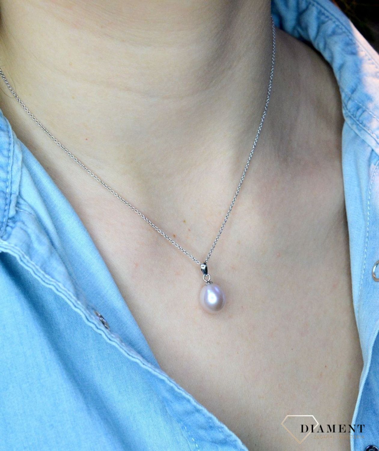 Srebrna zawieszka 925 Naturalna perła w delikatnym odcieniu WŁ-PS.07.FP02L.jpg