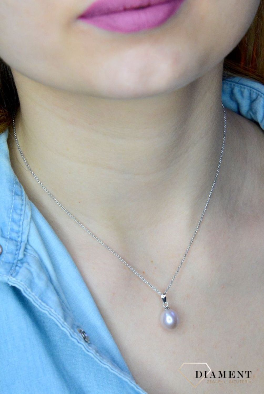 Srebrna zawieszka 925 Naturalna perła w delikatnym odcieniu WŁ-PS.07.FP02L.jpg