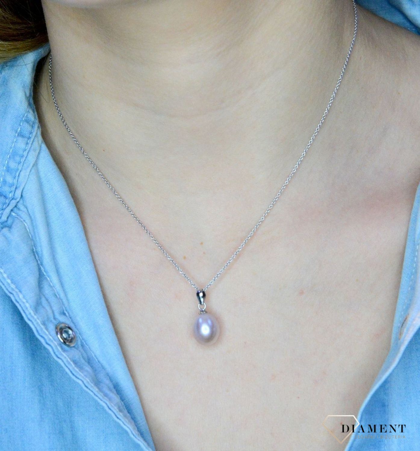 Srebrna zawieszka 925 Naturalna perła w delikatnym odcieniu WŁ-PS.07.FP02L.jpg