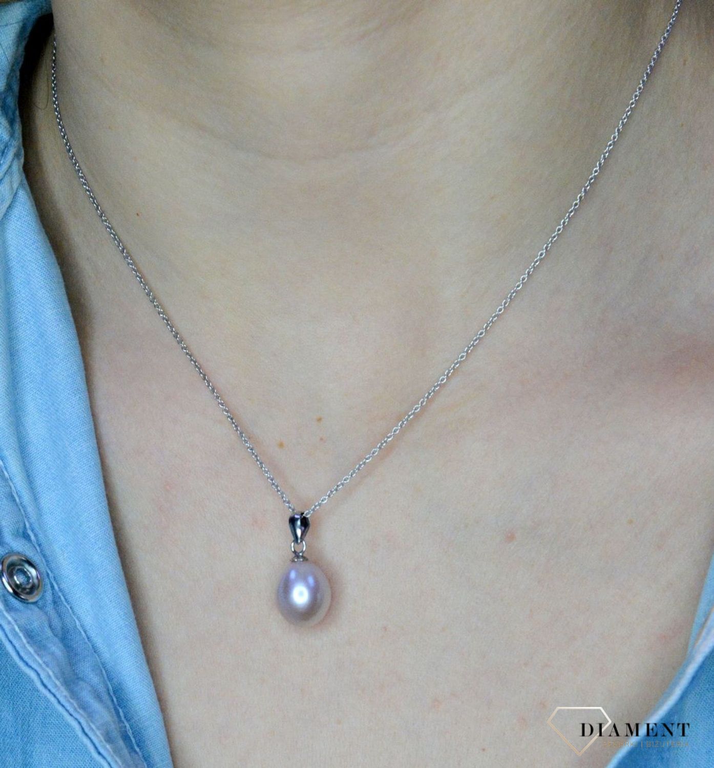 Srebrna zawieszka 925 Naturalna perła w delikatnym odcieniu WŁ-PS.07.FP02L.jpg