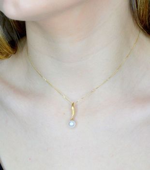 Złota zawieszka damska 585 Lśnienie perełki z diamentem 0,005 c Zawieszka HSI 0,005ct1 WŁ-Z38-07-0007  Biżuteria z kamieniami szlachetnymi, które swoim blaskiem zachwycą każdą kobietę (2).JPG