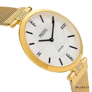 Damski zegarek Pacific Sapphire X6184-02 perłowa tarcz.  Kup Damski Zegarek Kwarcowy w Zegarki-diament.pl Pacific wodoszczelność 30m = WR30 ☝ taniej - Najwięcej ofert w jednym miejscu. Grawer gratis. Szkło szafirowe3.jpg