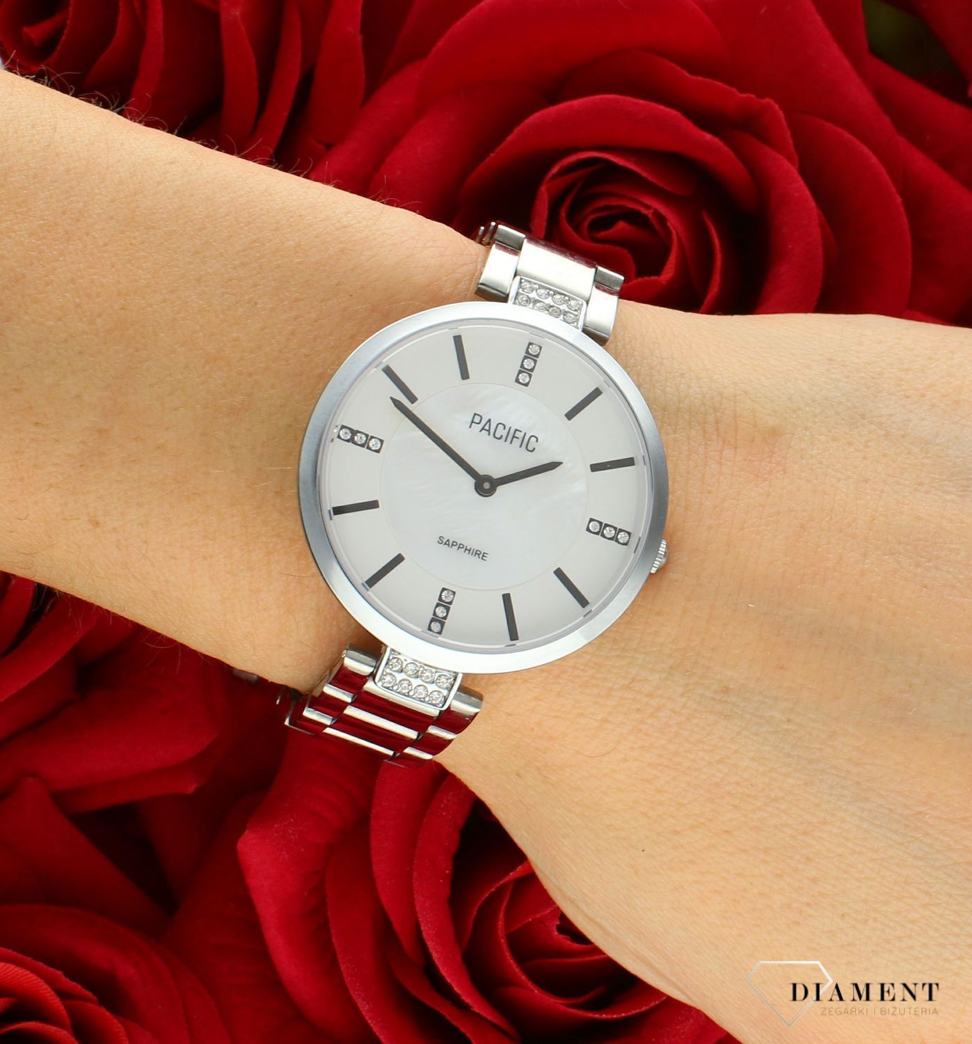 Damski zegarek Pacific Sapphire X6184-05 perłowa tarcz. Kup Damski Zegarek Kwarcowy w Zegarki-diament.pl Pacific wodoszczelność 30m = WR30 ☝ taniej - Najwięcej ofert w jednym miejscu. Grawer gratis. Szkło szafirowe.4.jpg