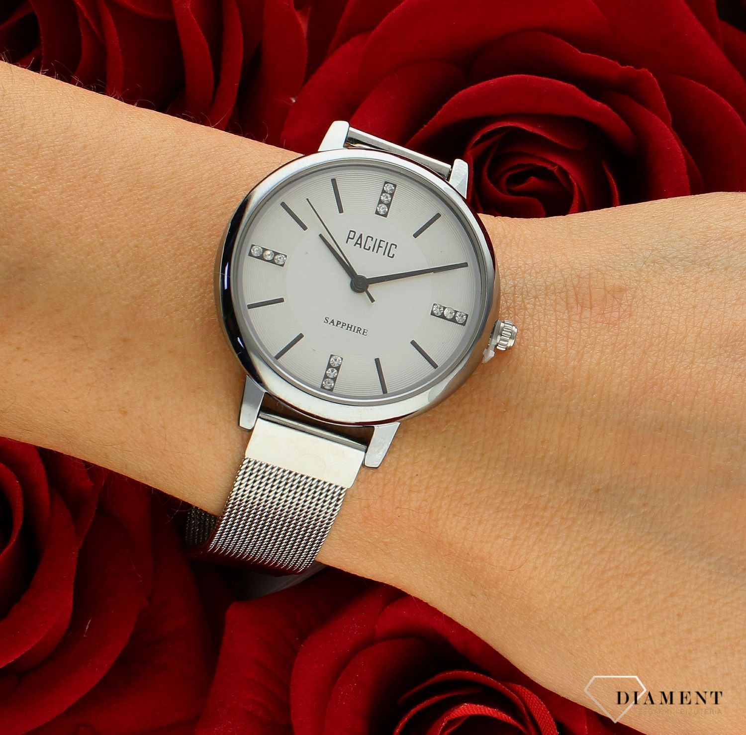 Damski zegarek Pacific Sapphire X6193-01. Kup Damski Zegarek Kwarcowy w Zegarki-diament.pl Pacific wodoszczelność 30m = WR30 ☝ taniej - Najwięcej ofert w jednym miejscu. Grawer gratis. Szkło szafirowe.1.jpg