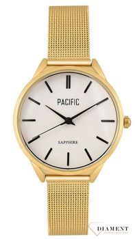 Damski zegarek Pacific Sapphire X6196-02 wyraźny złoty mesh. Kup Damski Zegarek Kwarcowy w Zegarki-diament.pl Pacific wodoszczelność 30m = WR30 ☝ taniej - Najwięcej ofert w jednym miejscu. Grawer gratis. Szkło szafirowe..jpg