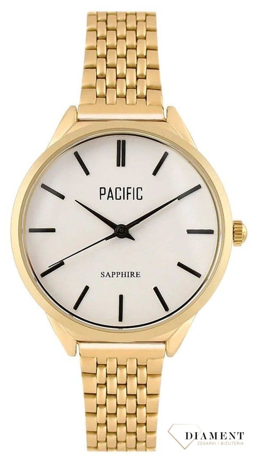 Damski zegarek Pacific Sapphire X6196-07 złoty. Kup Damski Zegarek Kwarcowy w Zegarki-diament.pl Pacific wodoszczelność 30m = WR30 ☝ taniej - Najwięcej ofert w jednym miejscu. Grawer gratis. Szkło szafirowe. 2.jpg