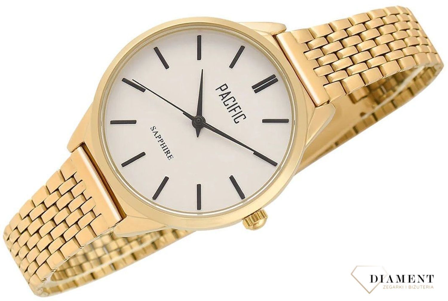 Damski zegarek Pacific Sapphire X6196-07 złoty. Kup Damski Zegarek Kwarcowy w Zegarki-diament.pl Pacific wodoszczelność 30m = WR30 ☝ taniej - Najwięcej ofert w jednym miejscu. Grawer gratis. Szkło szafirowe. 2.jpg