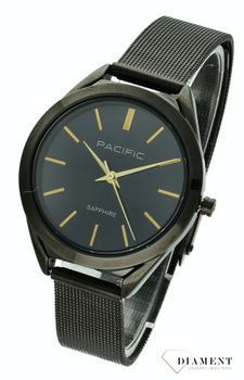 Czarny zegarek damski z szafirowym szkłem Pacific Sapphire X6224-06 czarny (2).jpg
