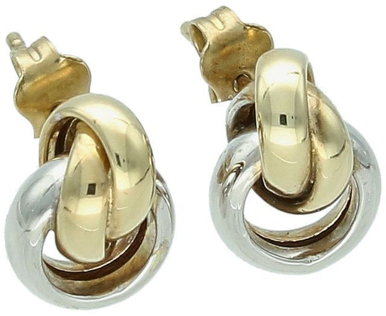 Kolczyki złote kółeczka skręcone pr 333, XFA8177 Stylowe i oryginalne złote kolczyki składające się z trzech skręconych kółeczek to doskonały wybór dla kobiet 1.jpg