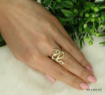 Złoty pierścionek damski 585 motyw węża Y22-1003.jpg