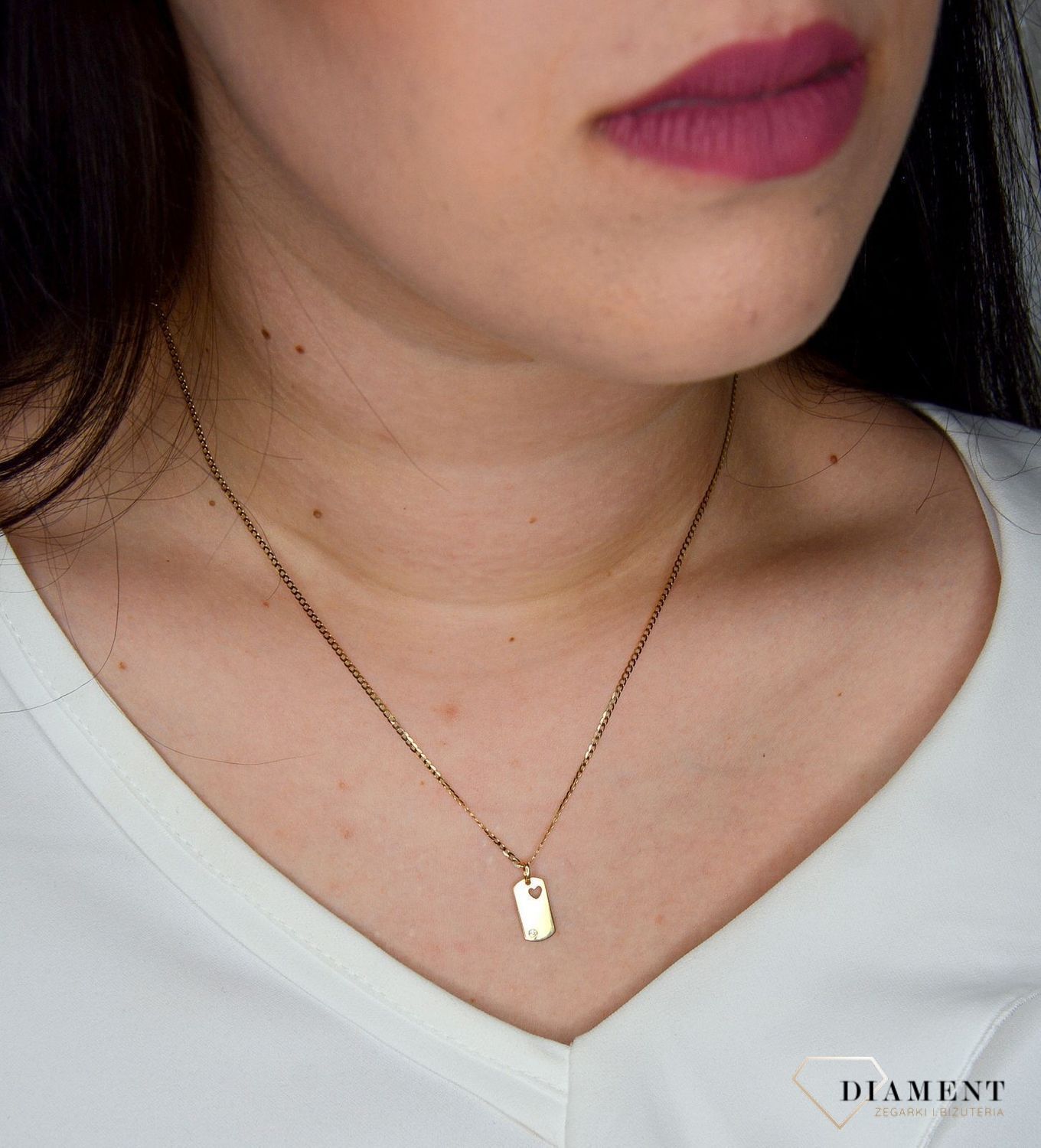 Złota zawieszka 585 blaszka z serduszkiem ZA-Z-Z16-N00-LB15620.jpg