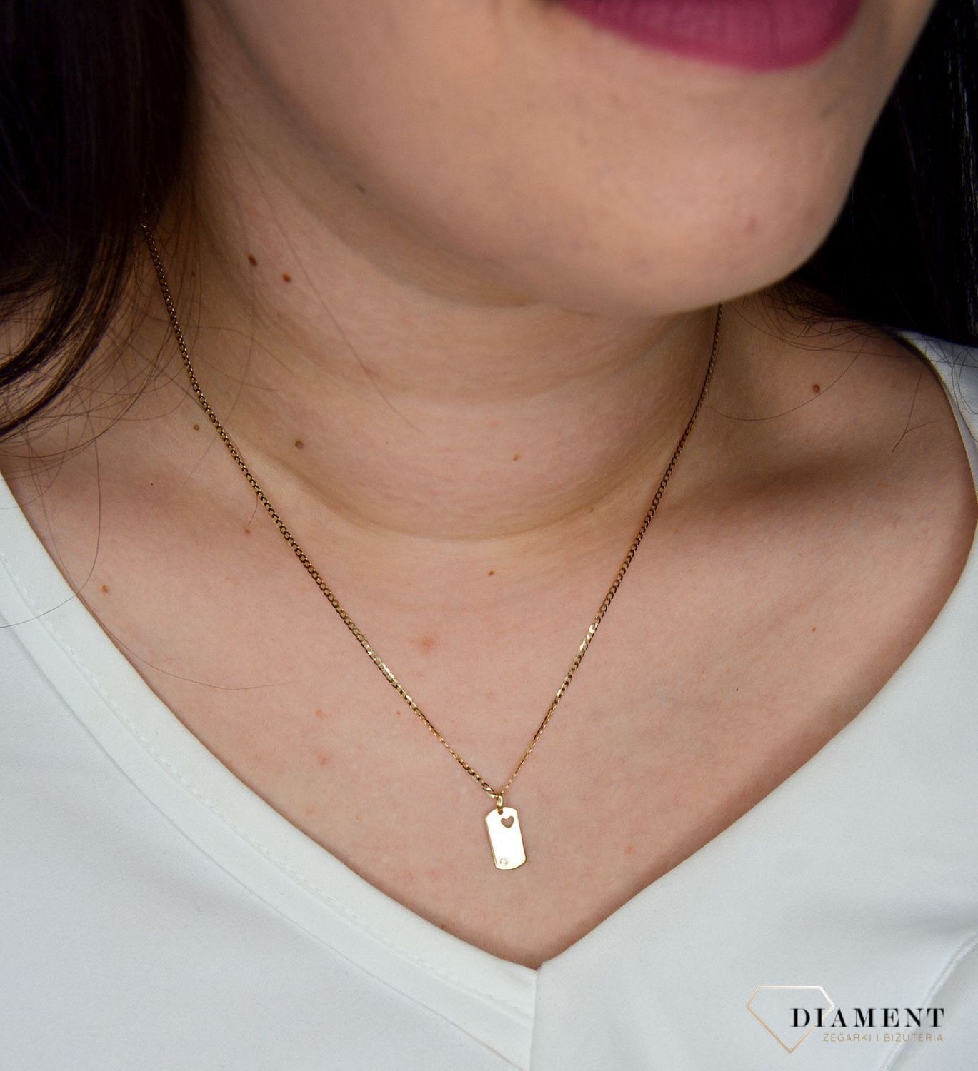 Złota zawieszka 585 blaszka z serduszkiem ZA-Z-Z16-N00-LB15620.jpg