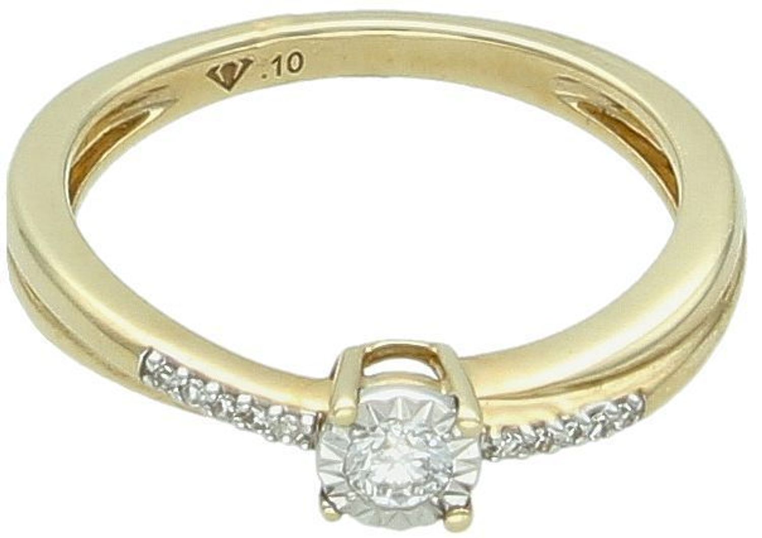 Złoty pierścionek z diamentami Zakochany Blask 585  11 brylantów  Rozmiar 11.jpg