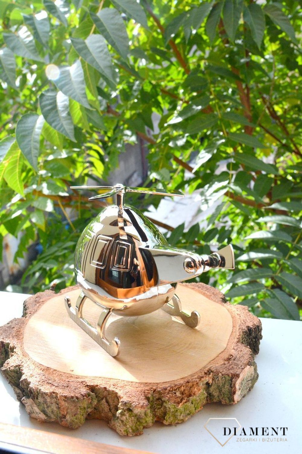 Posrebrzana skarbonka Helikopter dla dziecka ZV6168061. Skarbonka na prezent. na chrzciny, urodziny, narodziny dziecka..jpg