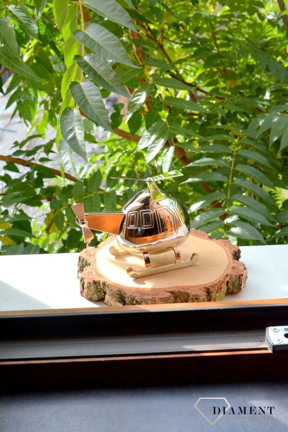 Posrebrzana skarbonka Helikopter dla dziecka ZV6168061. Skarbonka na prezent. na chrzciny, urodziny, narodziny dziecka..jpg