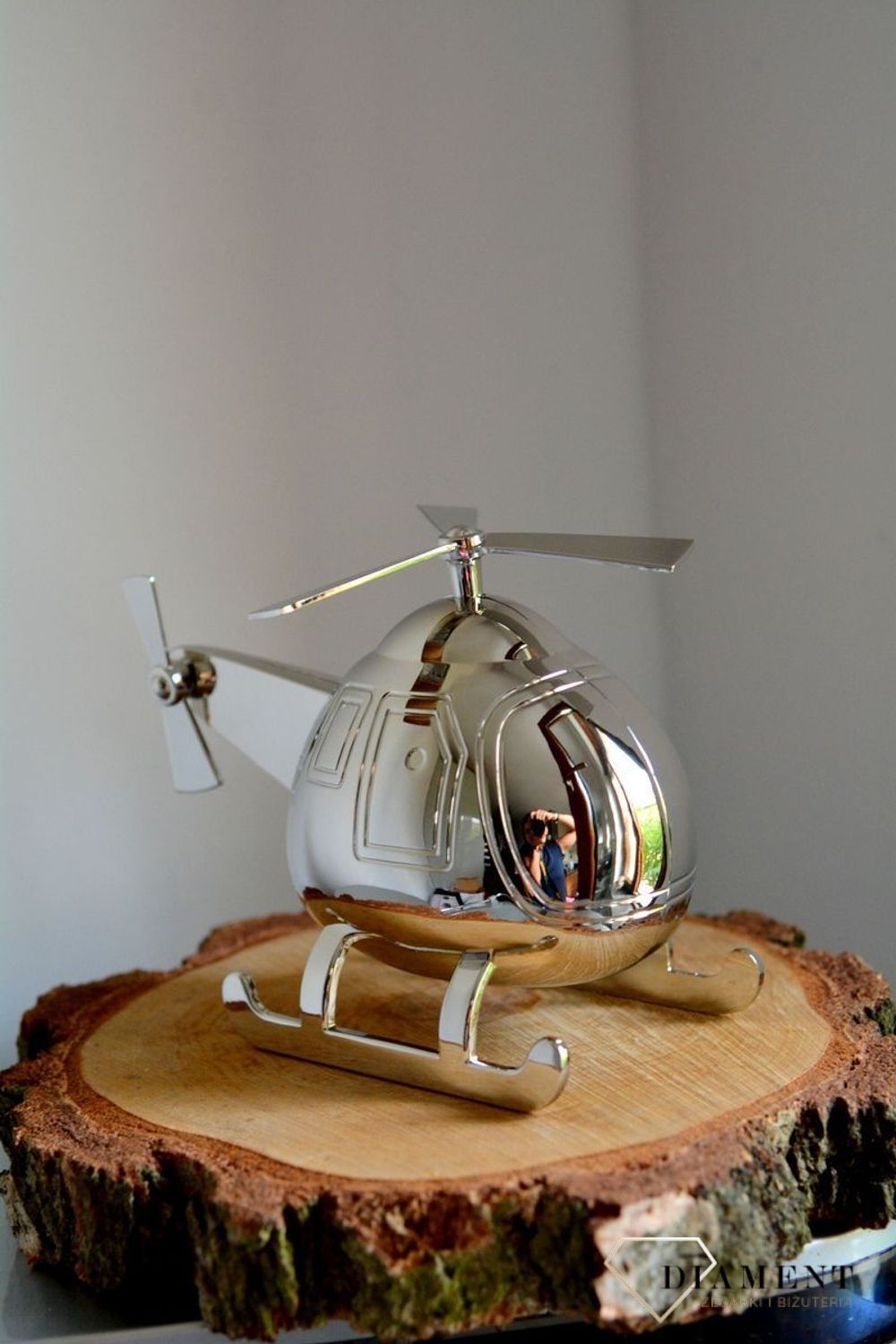 Posrebrzana skarbonka Helikopter dla dziecka ZV6168061. Skarbonka na prezent. na chrzciny, urodziny, narodziny dziecka..jpg
