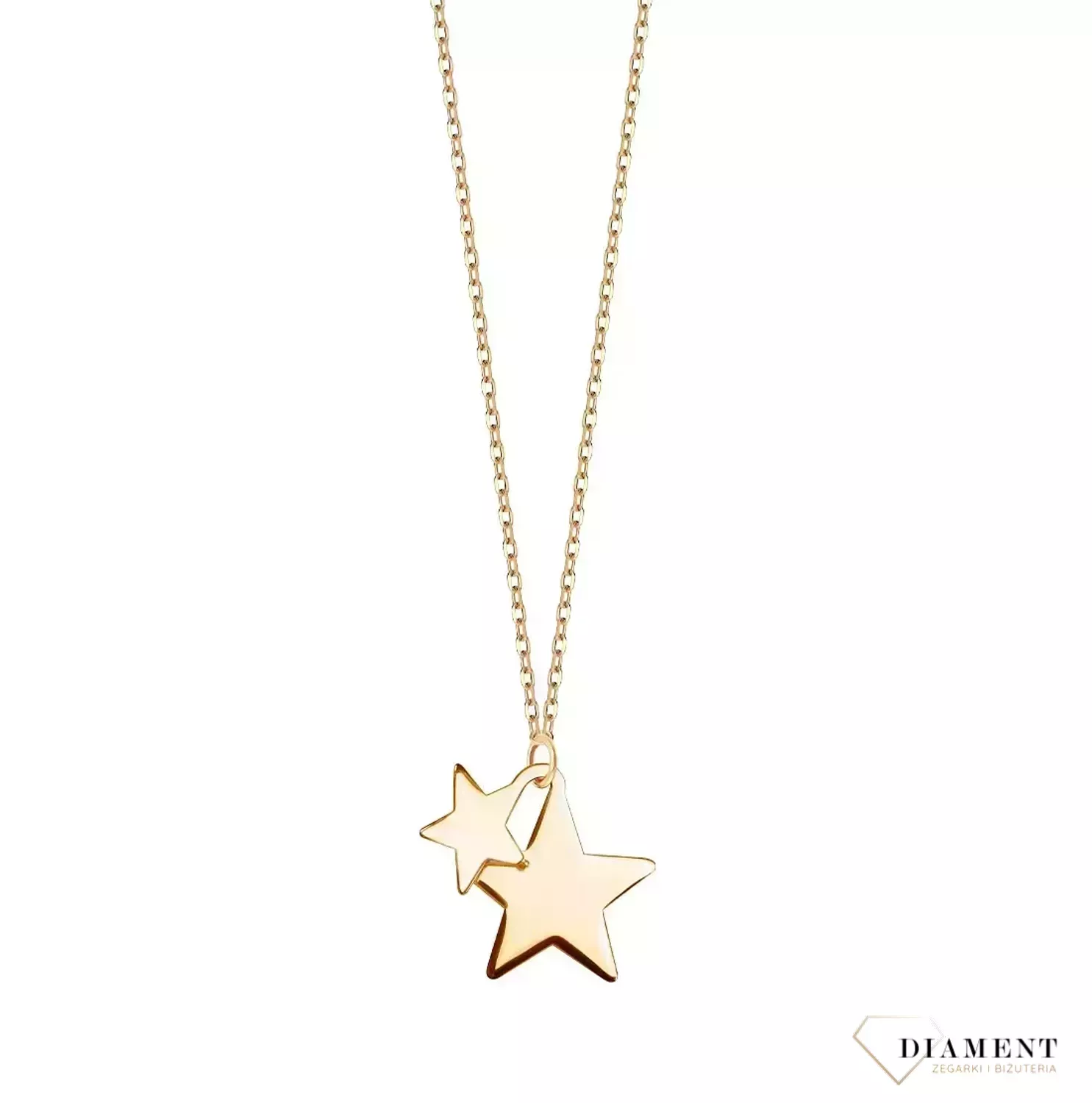 naszyjnik złoty celebrytka gwiazdka mała i duża.webp